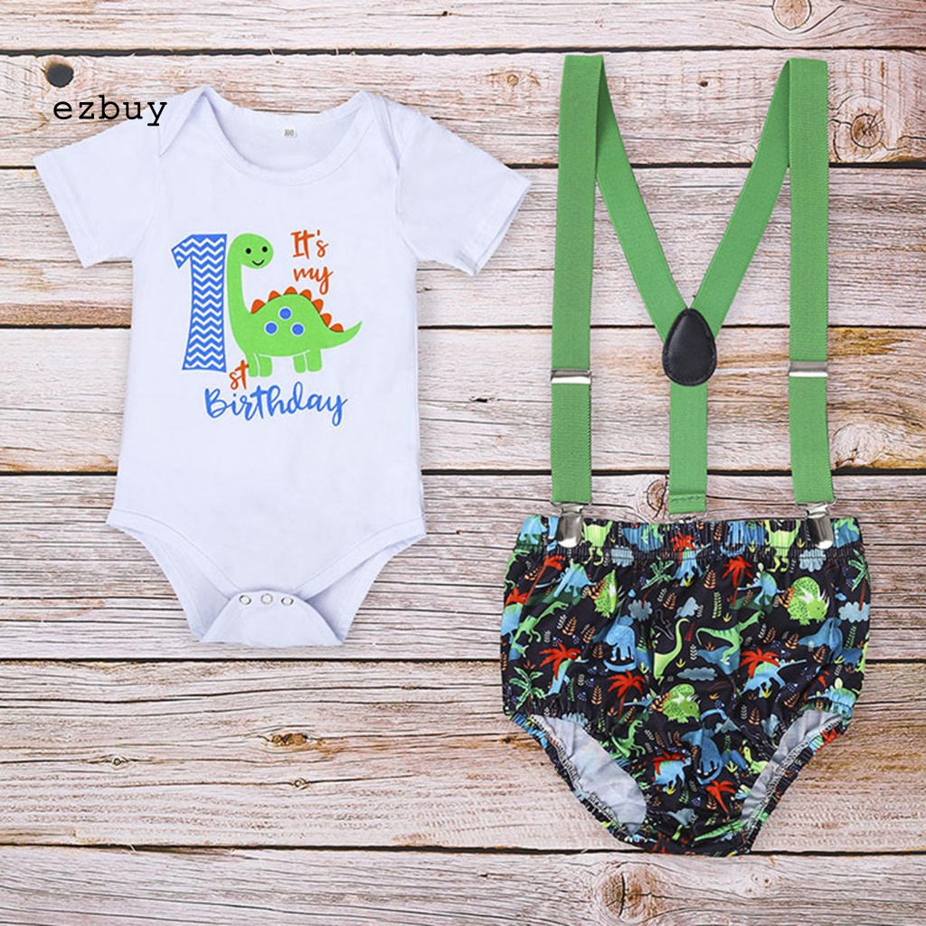 Bộ Áo Liền Quần Tay Ngắn Thoáng Khí In Họa Tiết Hoạt Hình Dễ Thương Thời Trang Cho Bé