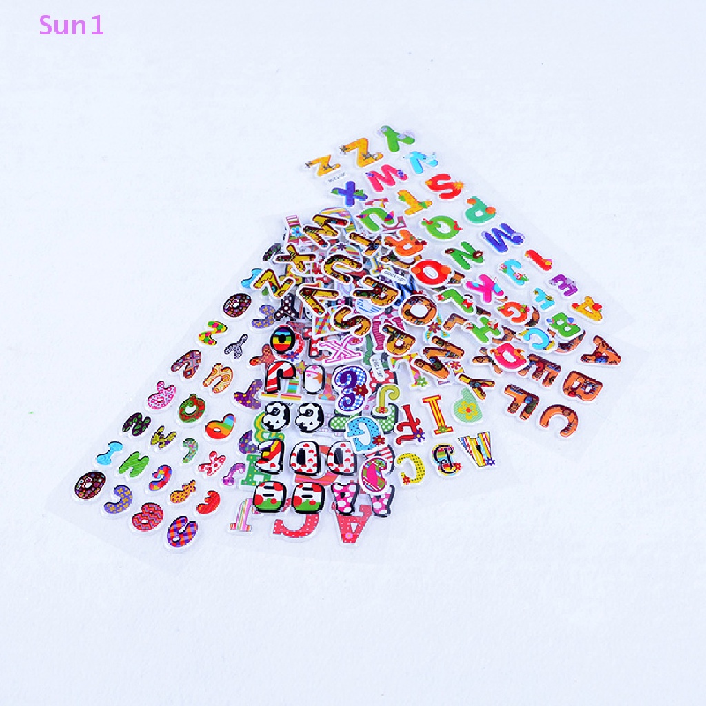 Set 1: 10 Sticker 3D Hình Chữ Cái Trong Suốt Cho Bé
