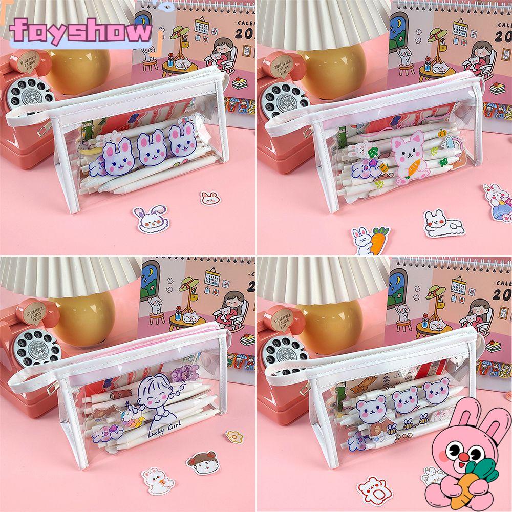 Bóp Viết Trong Suốt In Họa Tiết Hoạt Hình Dễ Thương Cho Bé Gái