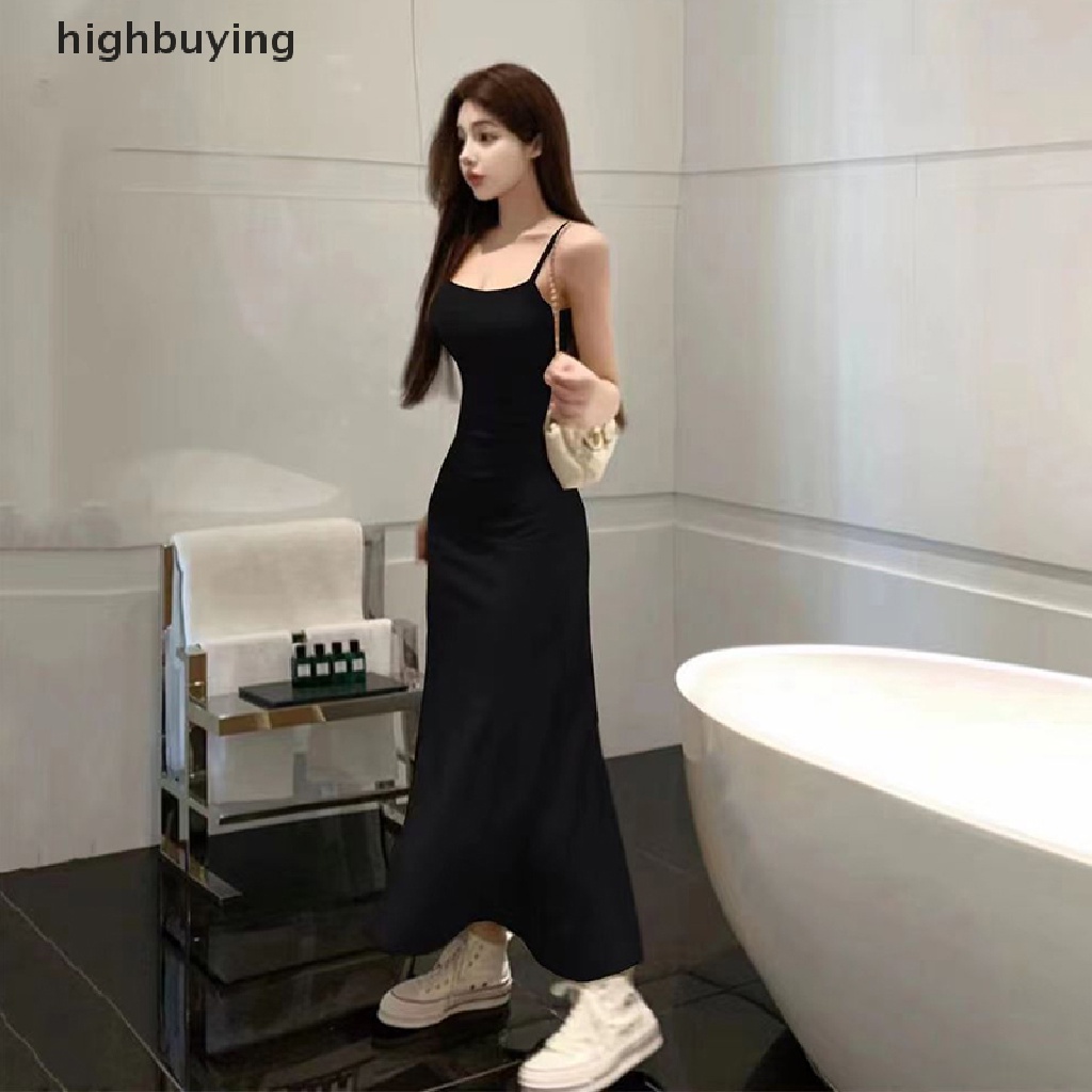 Hbvn Belle Spaghetti Đầm Dây Mảnh Retro Đường Phố Đơn Giản Hợp Thời Trang Mùa Hè Cho Nữ