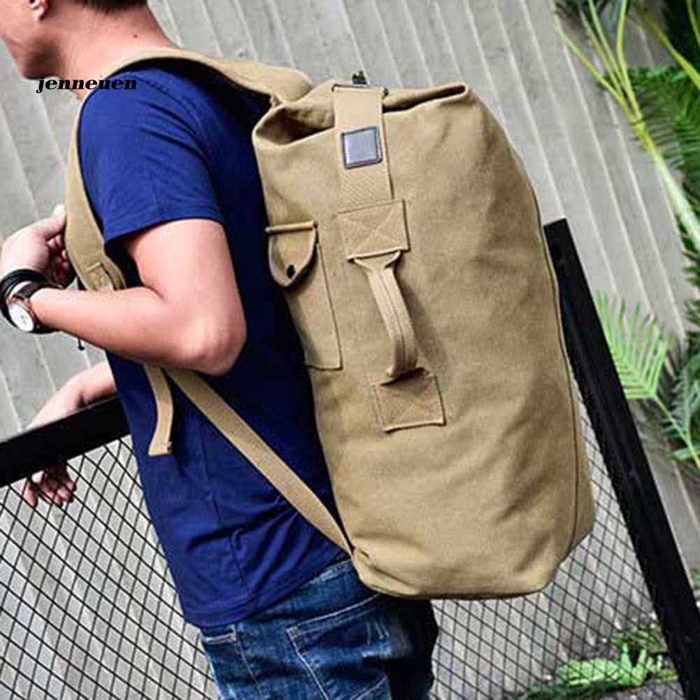 Balo Thể Thao Bằng Vải Canvas Màu Sắc Đơn Giản Sức Chứa Lớn Dành Cho Nam