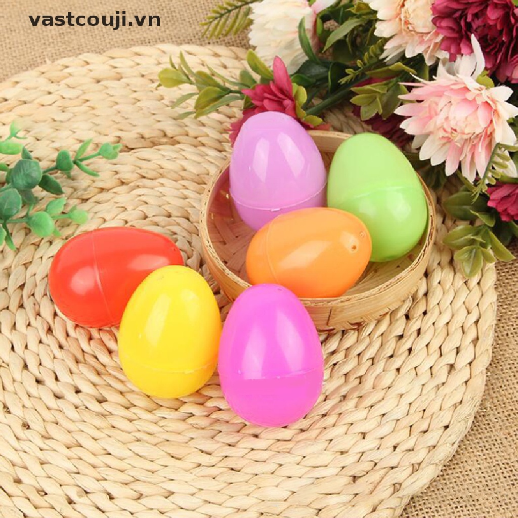 Bộ 10 Trứng Phục Sinh Nhiều Màu Sắc Bằng Nhựa Dùng Trang Trí Diy