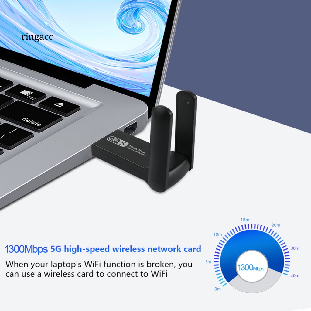 Thẻ Mạng WiFi 1300M 5G USB 3.0 Hiệu Quả Cao