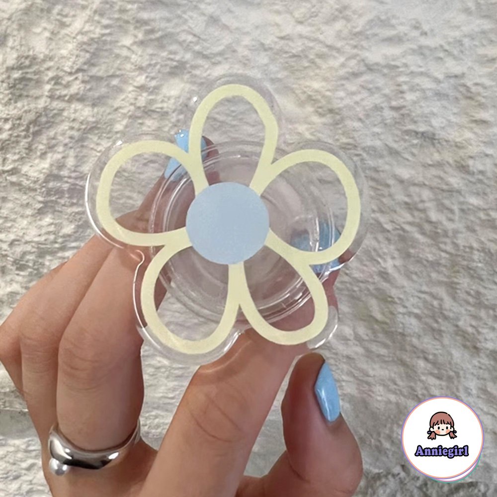 Giá Đỡ Điện Thoại / Máy Tính Bảng Hình Hoa Màu Xanh Da Trời Bằng Kính Cường Lực