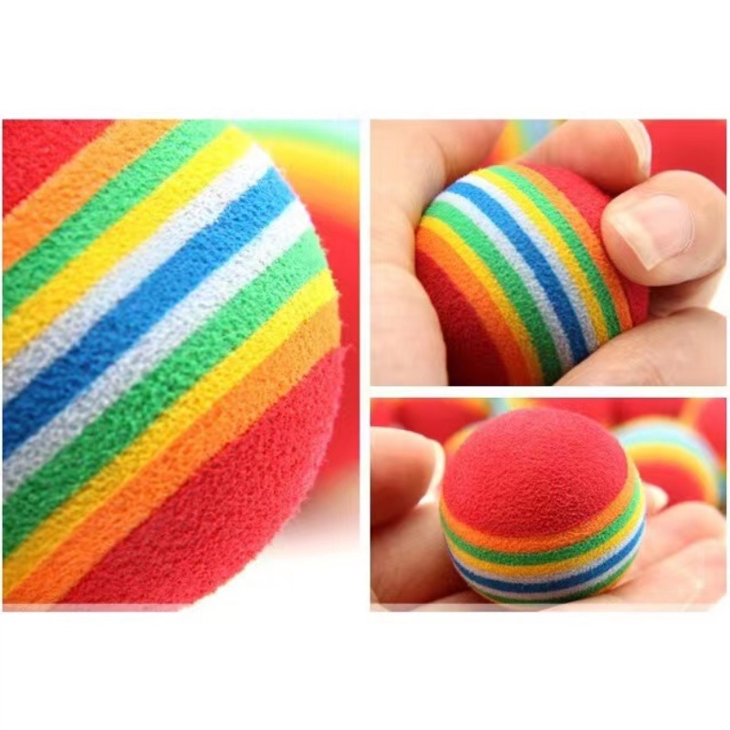 Pet toys EVA foam cotton ball rainbow ball colorful ball cat toy ball dog toy ball