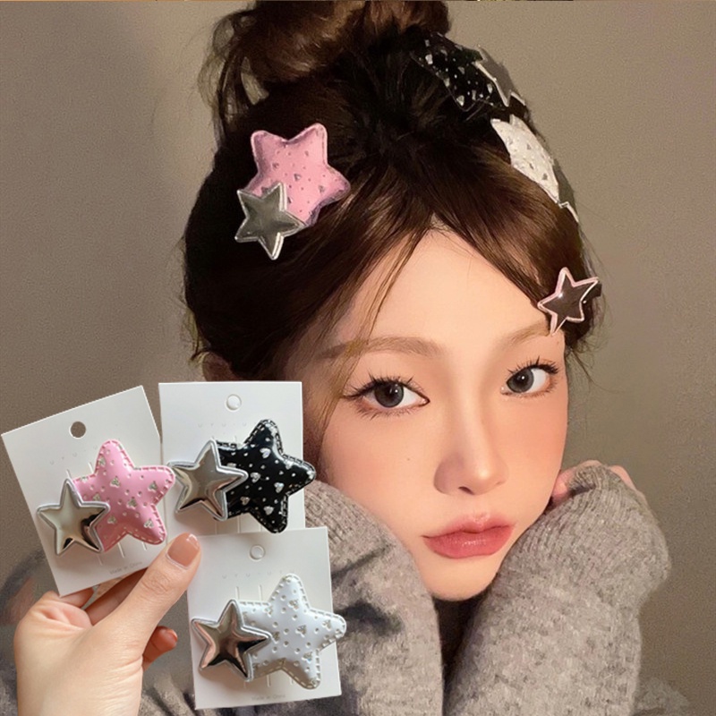 Kẹp Tóc Hình Ngôi Sao Năm Cánh Nhiều Màu Sắc Phong Cách Hàn Quốc Dễ Thương Cho Nữ