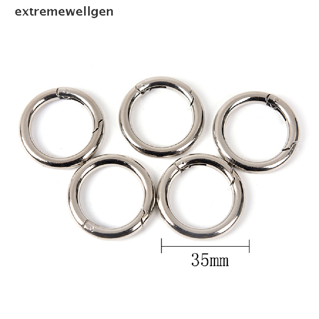 Bộ 5 Móc Khóa Tròn Bằng Kim Loại 35mm LLF