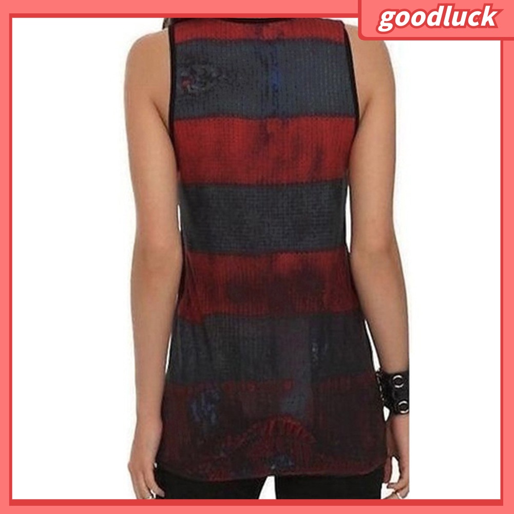 Áo Tank Top Sát Nách In Hình Bàn Tay Đầu Lâu Khoét Lỗ Plus Size Cho Nữ