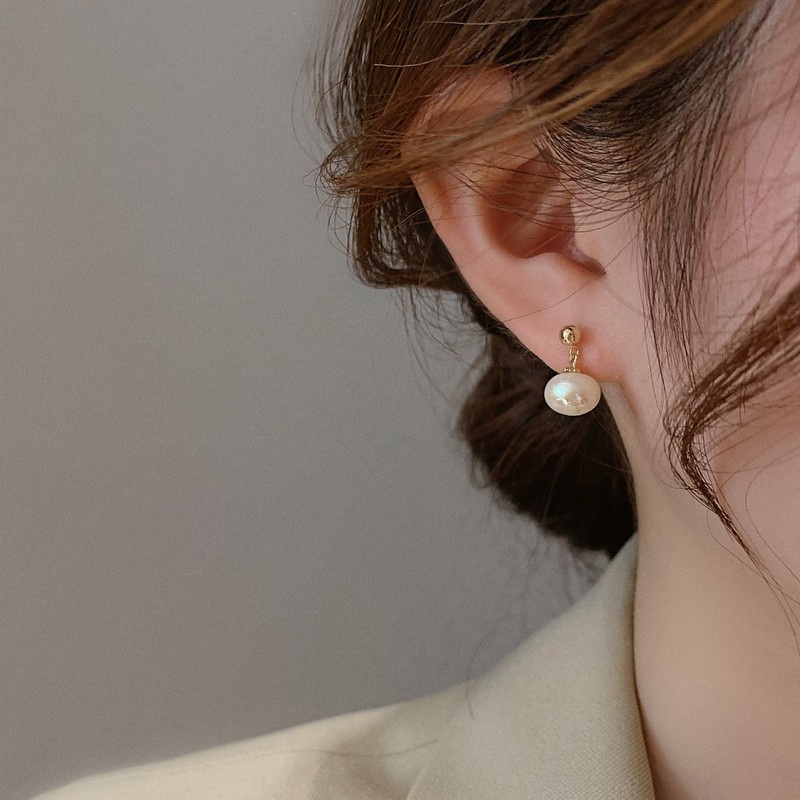 Bông Tai Đính Ngọc Trai Nhân Tạo Sang Trọng Phong Cách Hàn Quốc