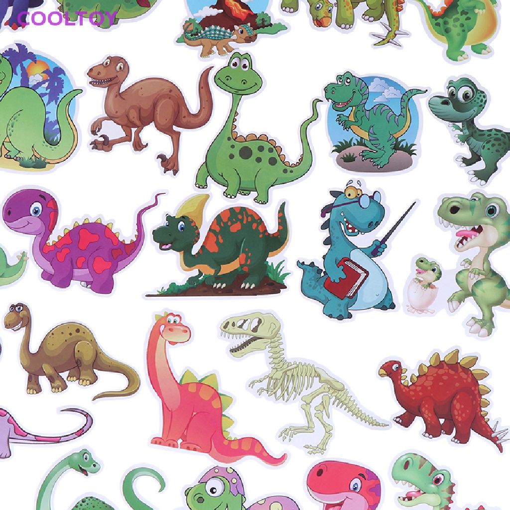 Cooltoy Set 50 Sticker Khủng Long Hoạt Hình Trang Trí Sổ Tay Ghi Ta