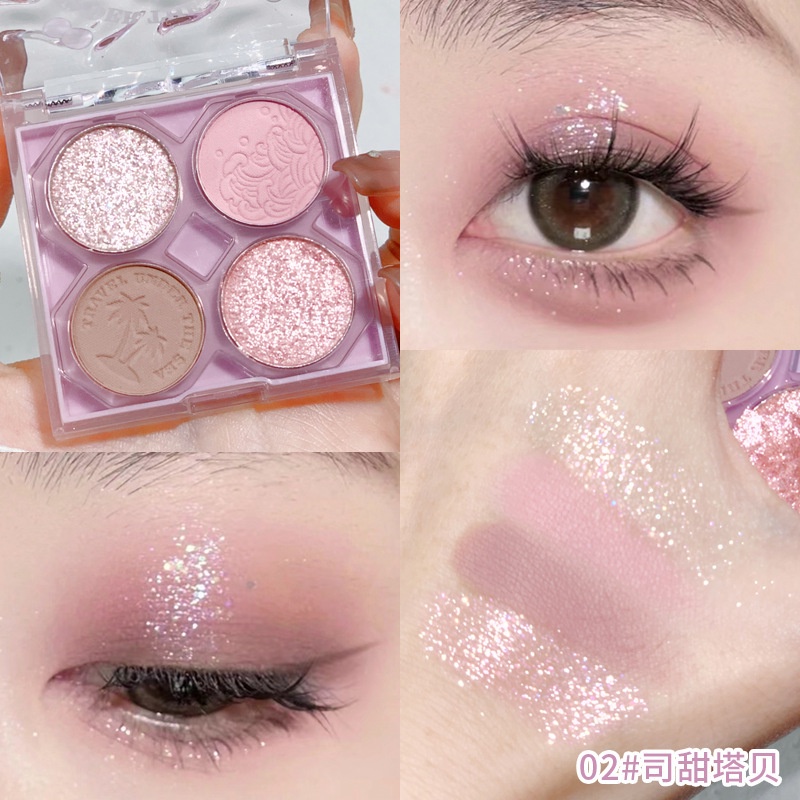 🎉12.12🎉XIXI Bảng Phấn Mắt  Màu Lì Lấp Lánh Ánh Ngọc Trai