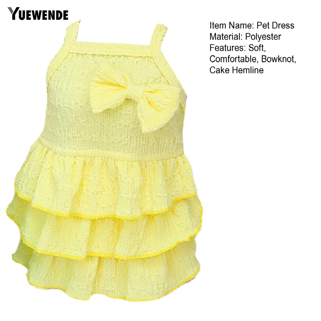 Yue.z Đầm Công Chúa Viền Bèo Nhún Nhiều Lớp Màu Sắc Tươi Sáng Mặc Hằng Ngày Cho Cún