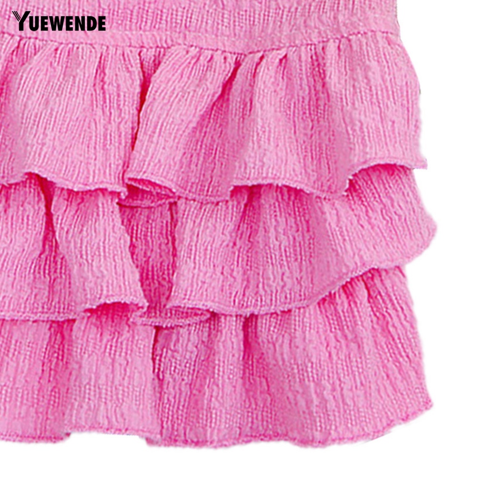 Yue.z Đầm Công Chúa Viền Bèo Nhún Nhiều Lớp Màu Sắc Tươi Sáng Mặc Hằng Ngày Cho Cún