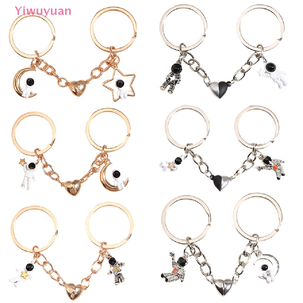 < Yiwuyuan > Móc Chìa Khóa Nam Châm Hình Phi Hành Gia Trái Tim Bằng Kim Loại Trang Trí Túi Xách Mới