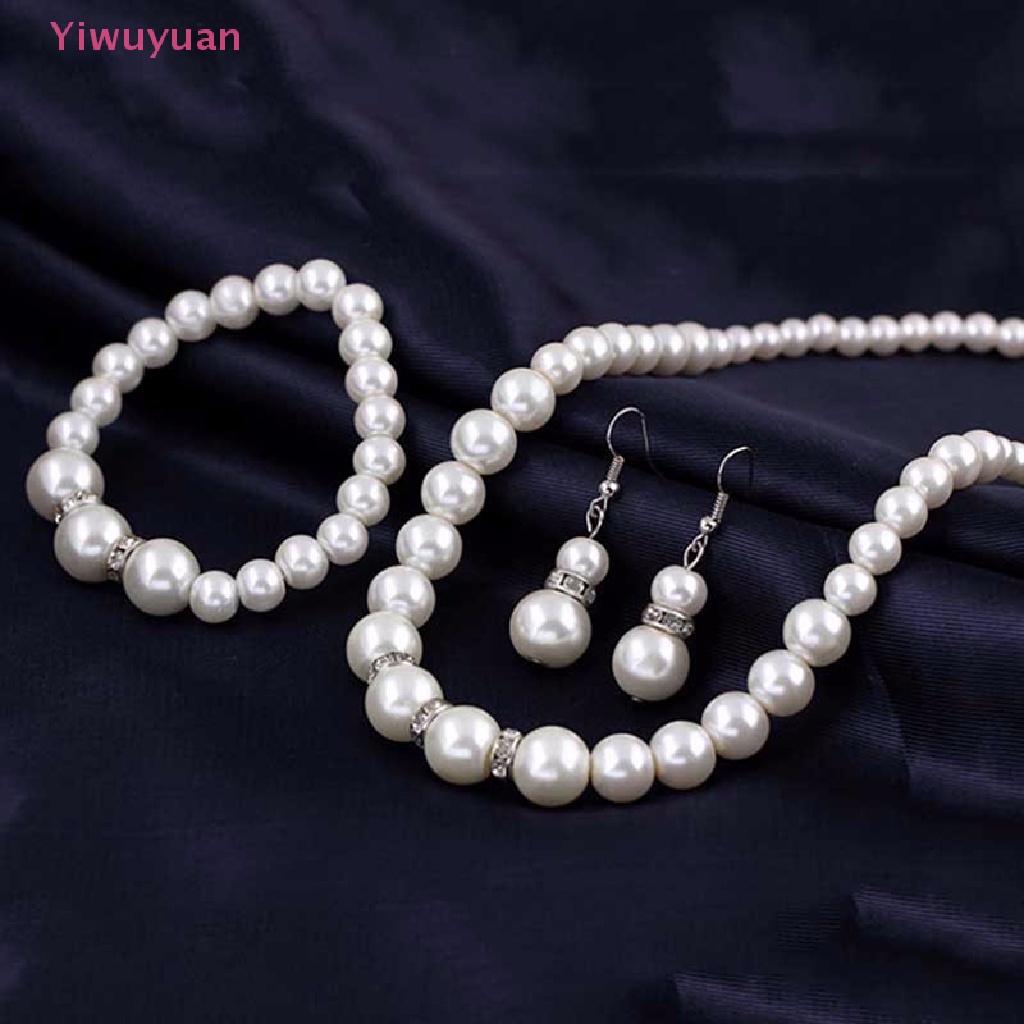 Bộ Trang Sức Đính Ngọc Trai Nhân Tạo Thời Trang Dành Cho Nữ