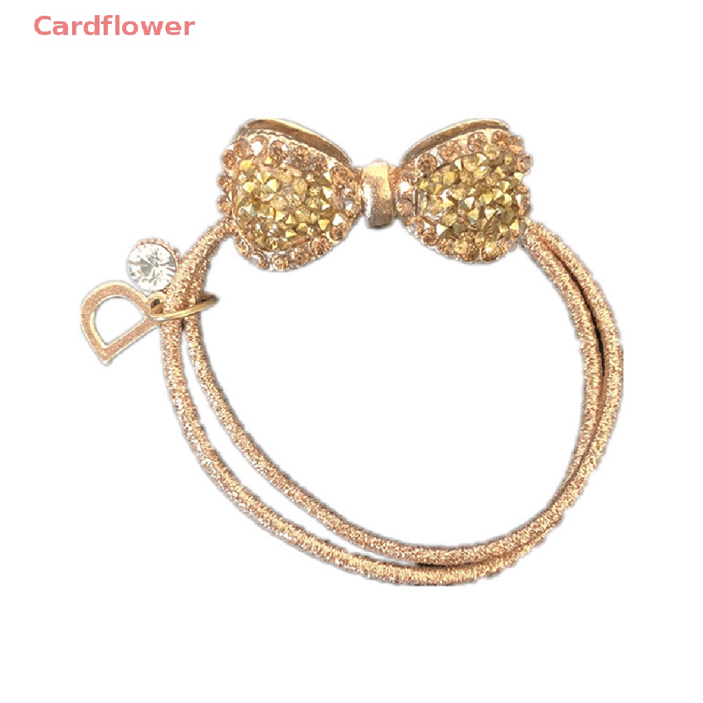 Dây Cột Tóc Cao Su Co Giãn Đính Đá Hình Nơ Lấp Lánh Thời Trang Cho Nữ