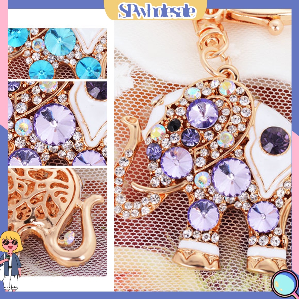 <SPwholesale> Móc Khóa Hình Chú Voi Đính Đá Dễ Thương