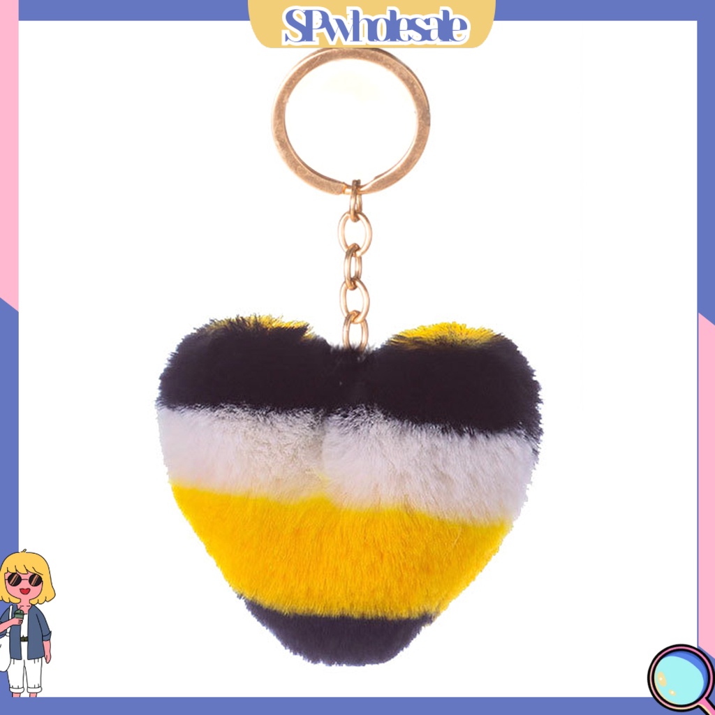 <SPwholesale> Móc Khóa Trái Tim Nhồi Bông Nhiều Màu Sắc