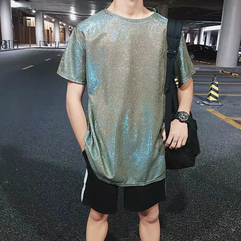 Áo Thun Tay Ngắn Cổ Tròn Dáng Rộng Thời Trang Mùa Hè Cá Tính Cho Nam