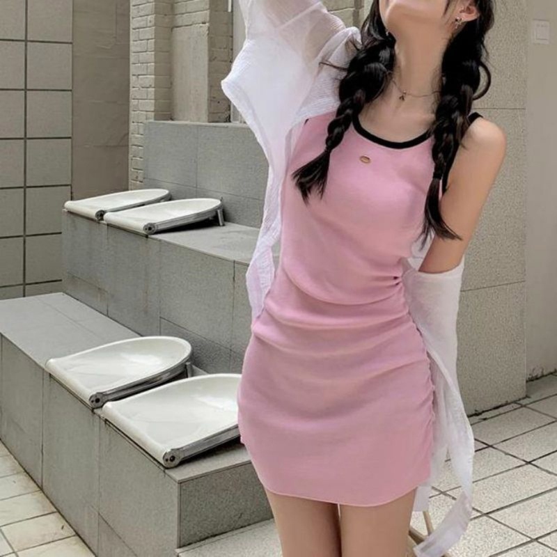 Đầm Không Tay Ôm Dáng Màu Trơn Thời Trang Dành Cho Nữ