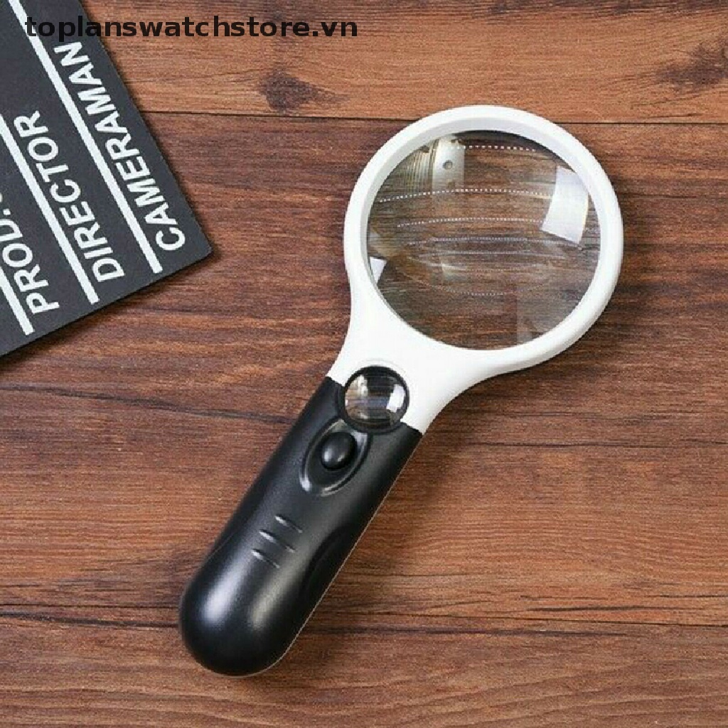 Kính Lúp Cầm Tay Phóng To 25X 3 Bóng LED Siêu Nhẹ Tiện Dụng