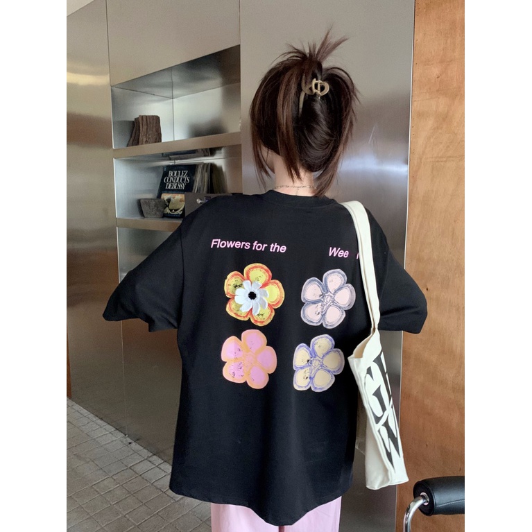 Áo Thun Cotton Trơn Cổ Tròn Ngắn Tay Dáng Rộng Thời Trang Hè Hàn Quốc Dành Cho Nữ 2023