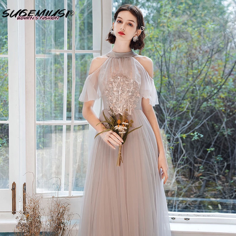 Đầm Phù Dâu Dáng Dài Thiết Kế Mới Xinh Xắn Thời Trang Dành Cho Mùa Hè