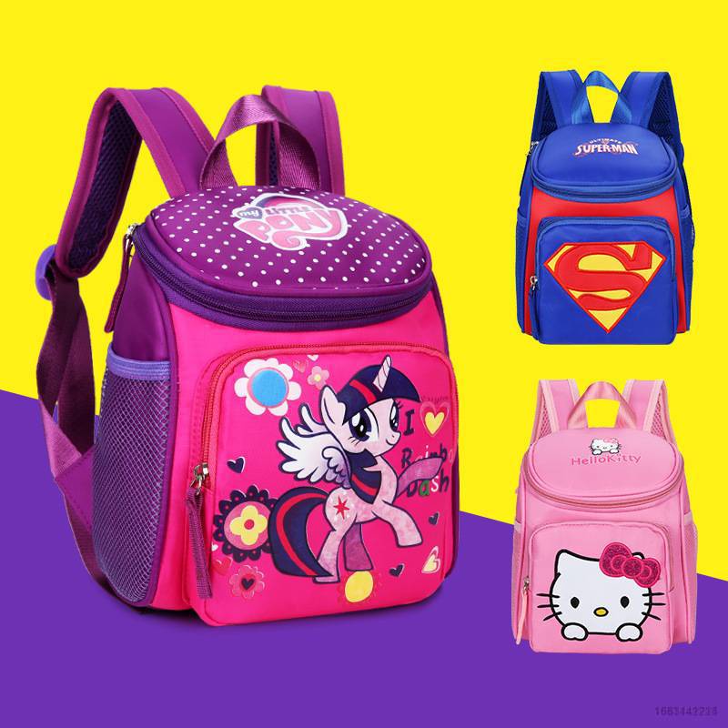 SANRIO Balo Đi Học Thêu Họa Tiết Siêu Nhân / Mickey / Hello Kitty Phong Cách Hàn Quốc Cho Bé Trai Và Gái