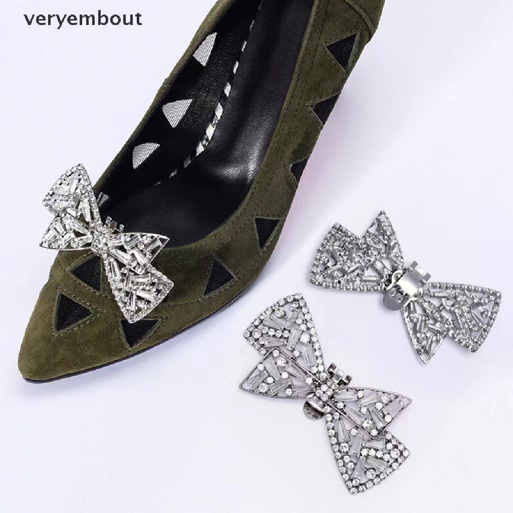 1 Cặp Kẹp Nơ Đính Đá Pha Lê Trang Trí Giày Cao Gót Dành Cho Cô Dâu
