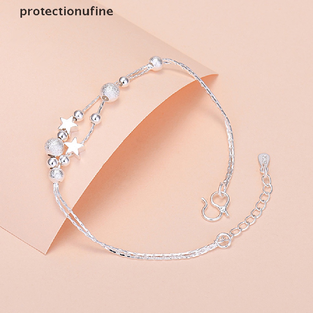 Vòng Đeo Tay Bạc Dạng Chuỗi Hạt May Mắn PR3VN Thời Trang Chất Lượng Cao Cho Nữ