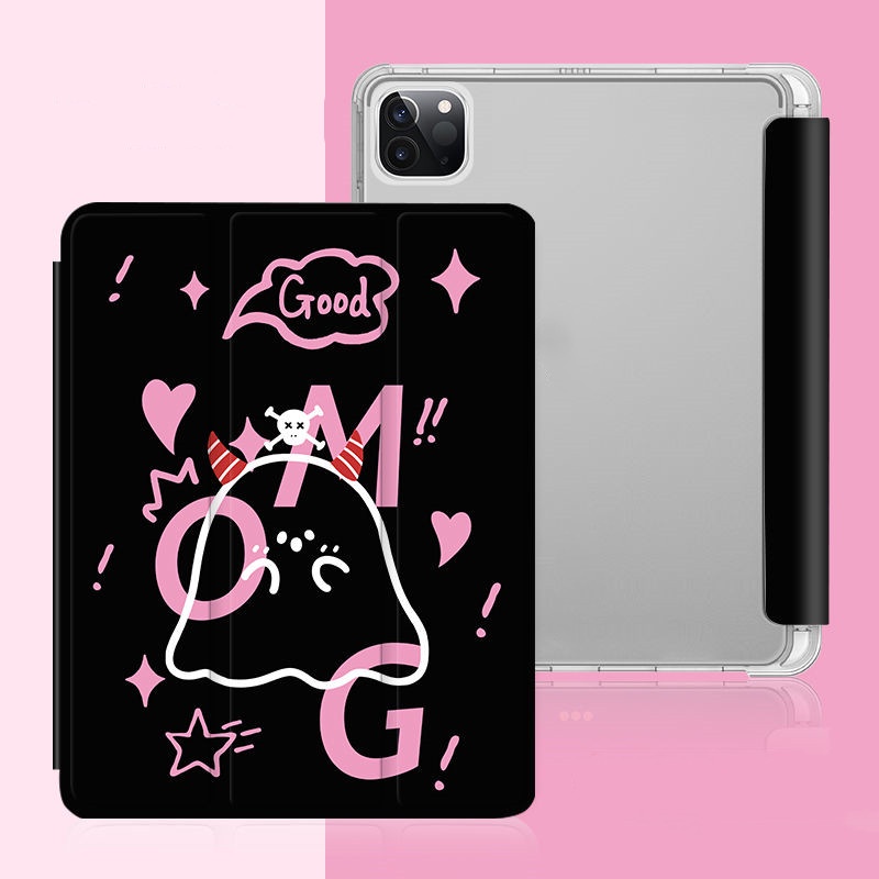 Ốp Máy Tính Bảng Mềm In Hình Ma Dễ Thương Có Ngăn Đựng Bút Cho iPad Gen10 7 / 8 / 9 10.2 "Air4 / Air5 Pro11" Pro12.9 "2022 mini6