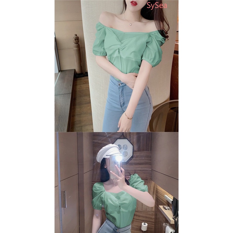 Áo Voan Cổ Vuông Thời Trang Pháp Dành Cho Nữ