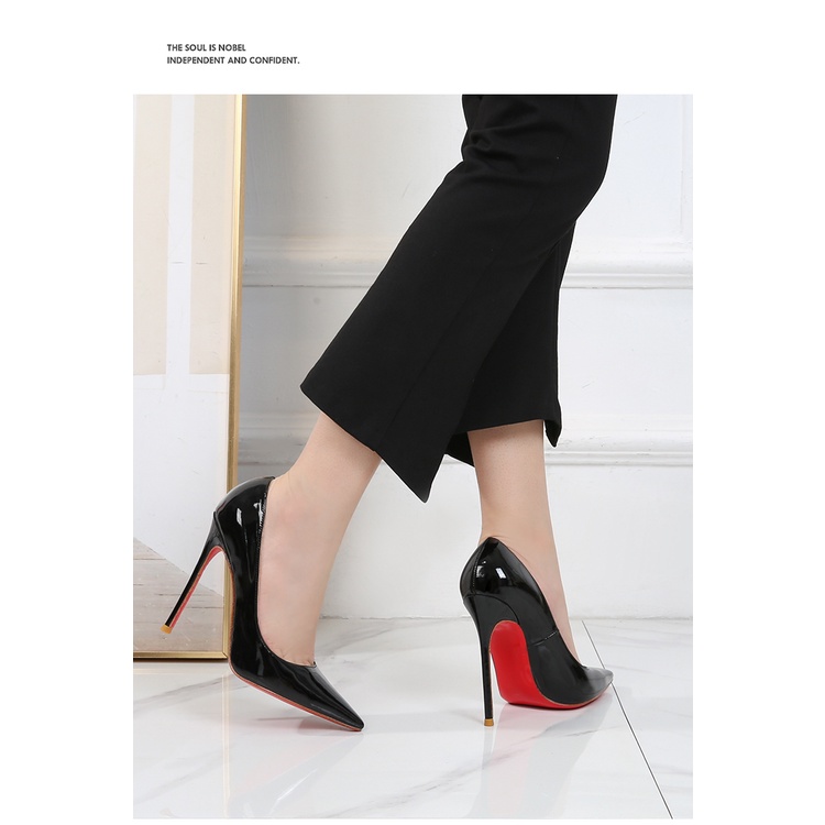 Giày Cao Gót 12cm Mũi Nhọn Chất Liệu Da Cao Cấp Thời Trang Dành Cho Nữ