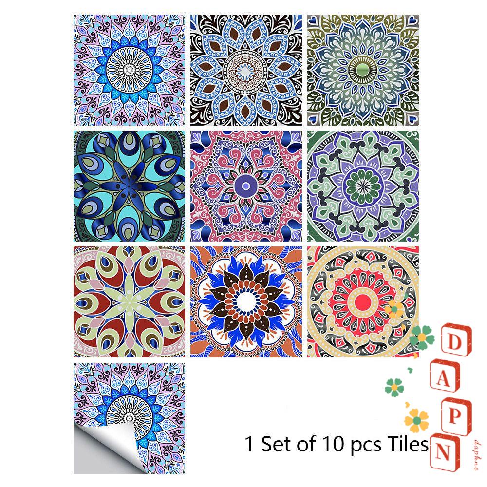 Bộ 10 Miếng Dán Sàn Nhà Trang Trí Tự Dính Họa Tiết Moroccan Talavera