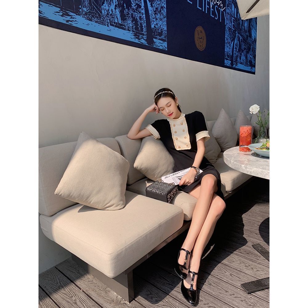 Đầm Đen Che Bụng Phong Cách Hepburn Thời Trang Mùa Hè 2023