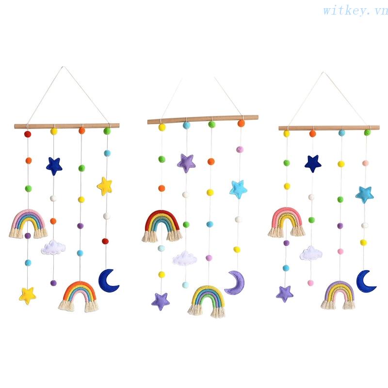 Giá Đỡ Trưng Bày Ảnh Treo Tường Kèm Bóng Lông Màu Cầu Vồng Độc Đáo Trang Trí Nhà Cửa