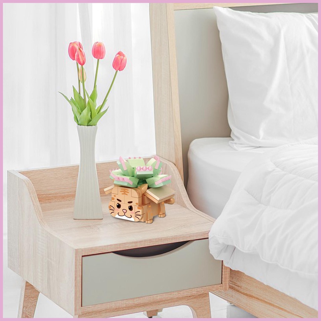 Bộ Đồ Chơi Lắp Ráp Mô Hình Chậu Cây Mọng Nước Mini Dễ Thương