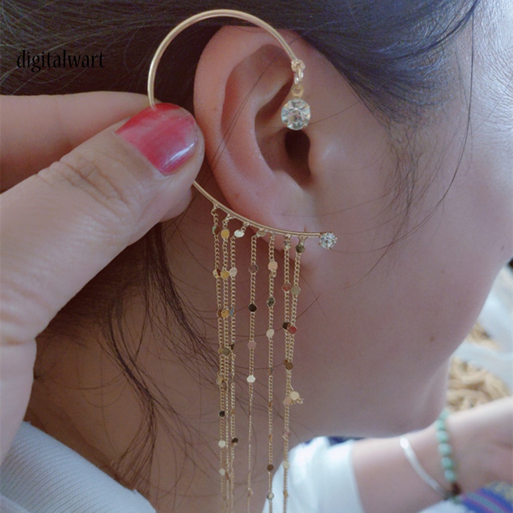 Kỹ Thuật Số| 1 Khuyên Kẹp Vành Tai Tua Rua Phong Cách Vintage