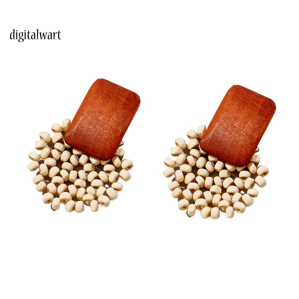 Kỹ Thuật Số| 1 Đôi Bông Tai Tròn Rỗng Đính Hạt Thời Trang Dành Cho Nữ