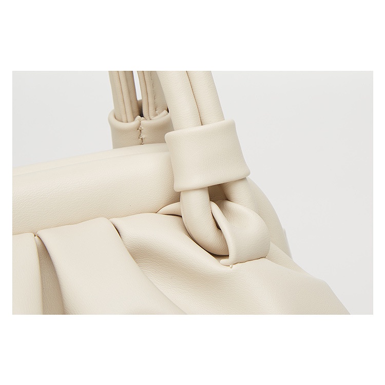 Túi Xách Da PU Màu Trơn Xếp Ly Xinh Xắn Hợp Thời Trang