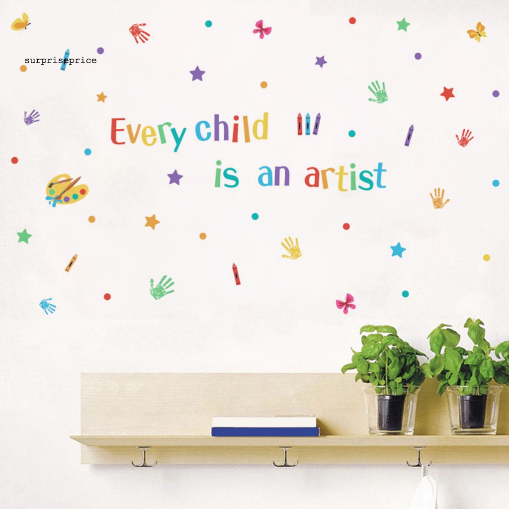 Sticker PVC Dán Tường Tự Dính Chống Xé Họa Tiết Bảng Chữ Cái Bắt Mắt Nhiều Màu Sắc Trang Trí Phòng Trẻ Em