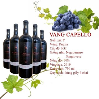 [Nhập khẩu chính hãng] Rượu vang Ý Capello