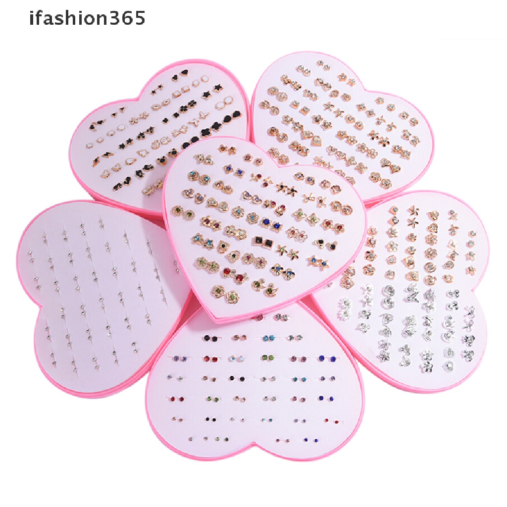 Set 36 Đôi Bông Tai Hoa Đính Đá Thời Trang Cho Nữ ifashion365