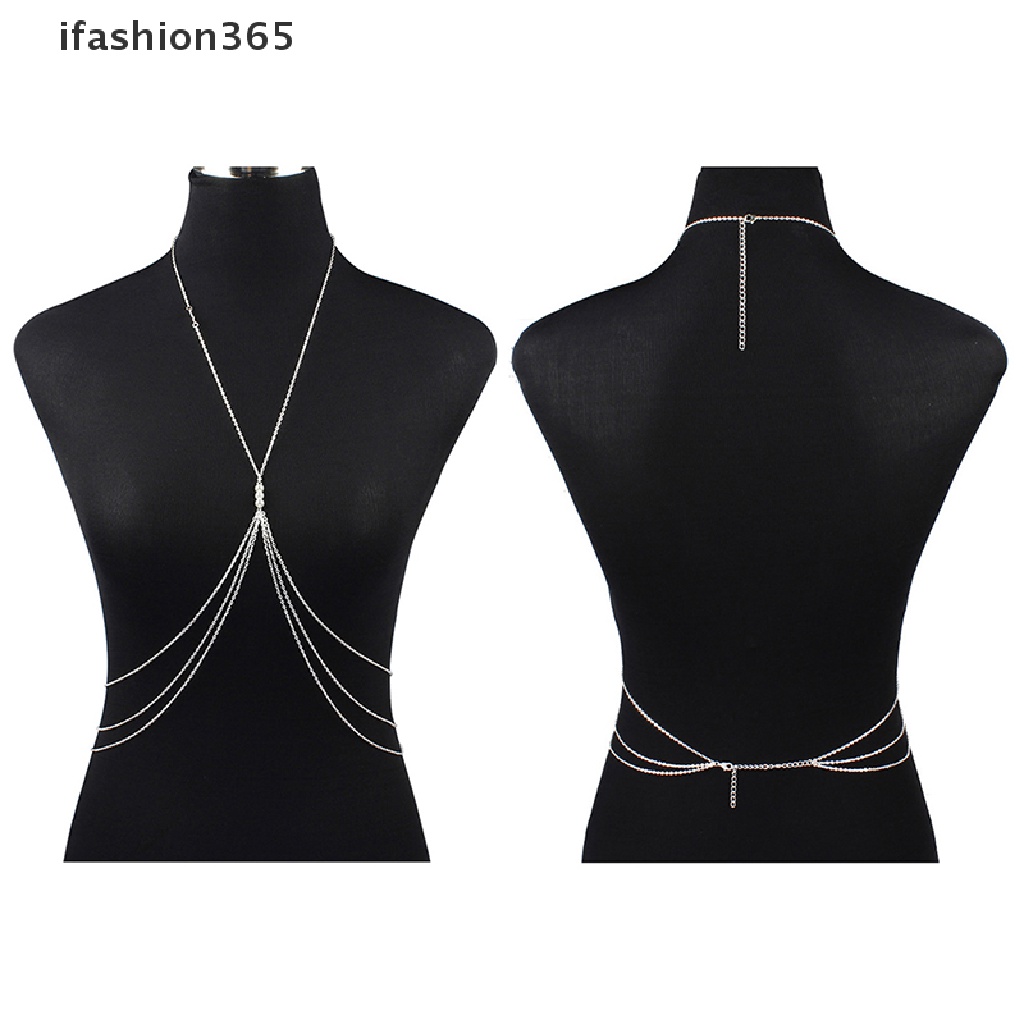 Dây Mắt Xích Đính Ngọc Trai Trang Trí Áo Ngực / Bikini Thời Trang Cho Nữ ifashion365