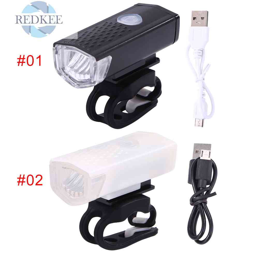 Đèn LED 3 Chế Độ Sáng Trắng / Đen Công Suất Cao Kèm Sạc USB Tiện Dụng Cho Xe Đạp