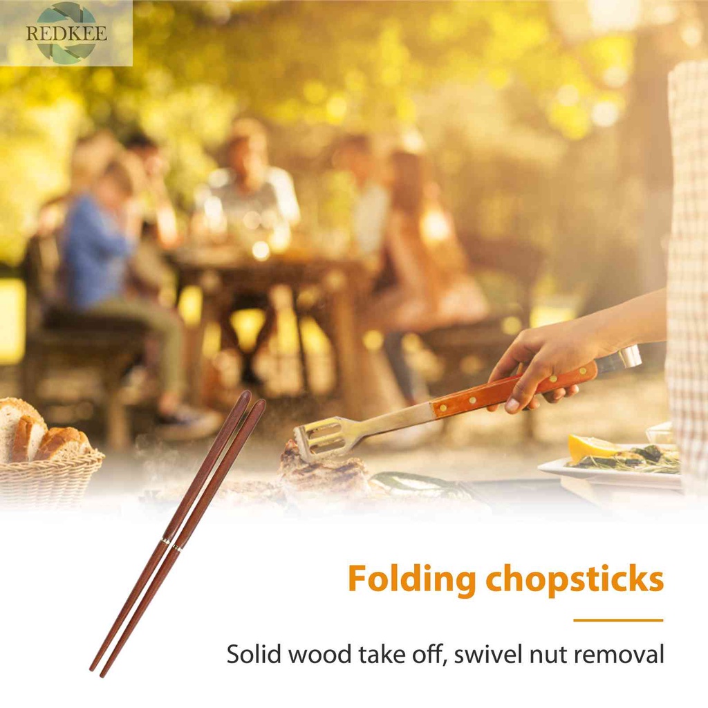 Đũa Gấp Bằng Thép Không Gỉ Với Túi Đựng