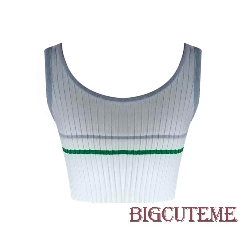 Áo Croptop Dệt Kim Không Tay Màu Sắc Thời Trang Xuân Hè Dành Cho Nữ