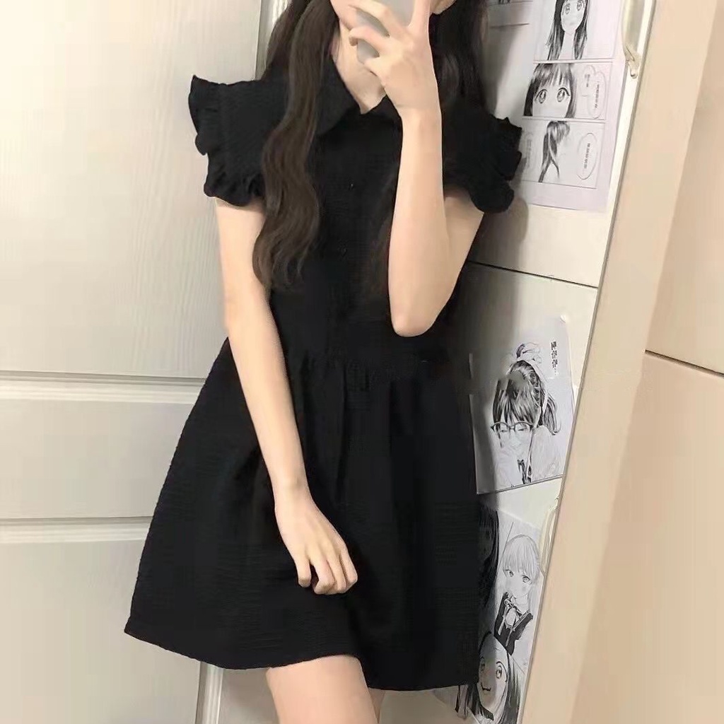 Đầm Đen Sát Nách Dáng Rộng Thời Trang Mùa Hè Phong Cách Pháp