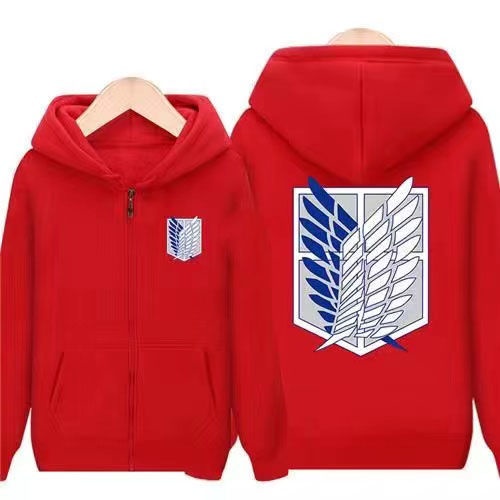 Áo Khoác Hoodie Có Khóa Kéo In Hình Anime Attack ON TITAN