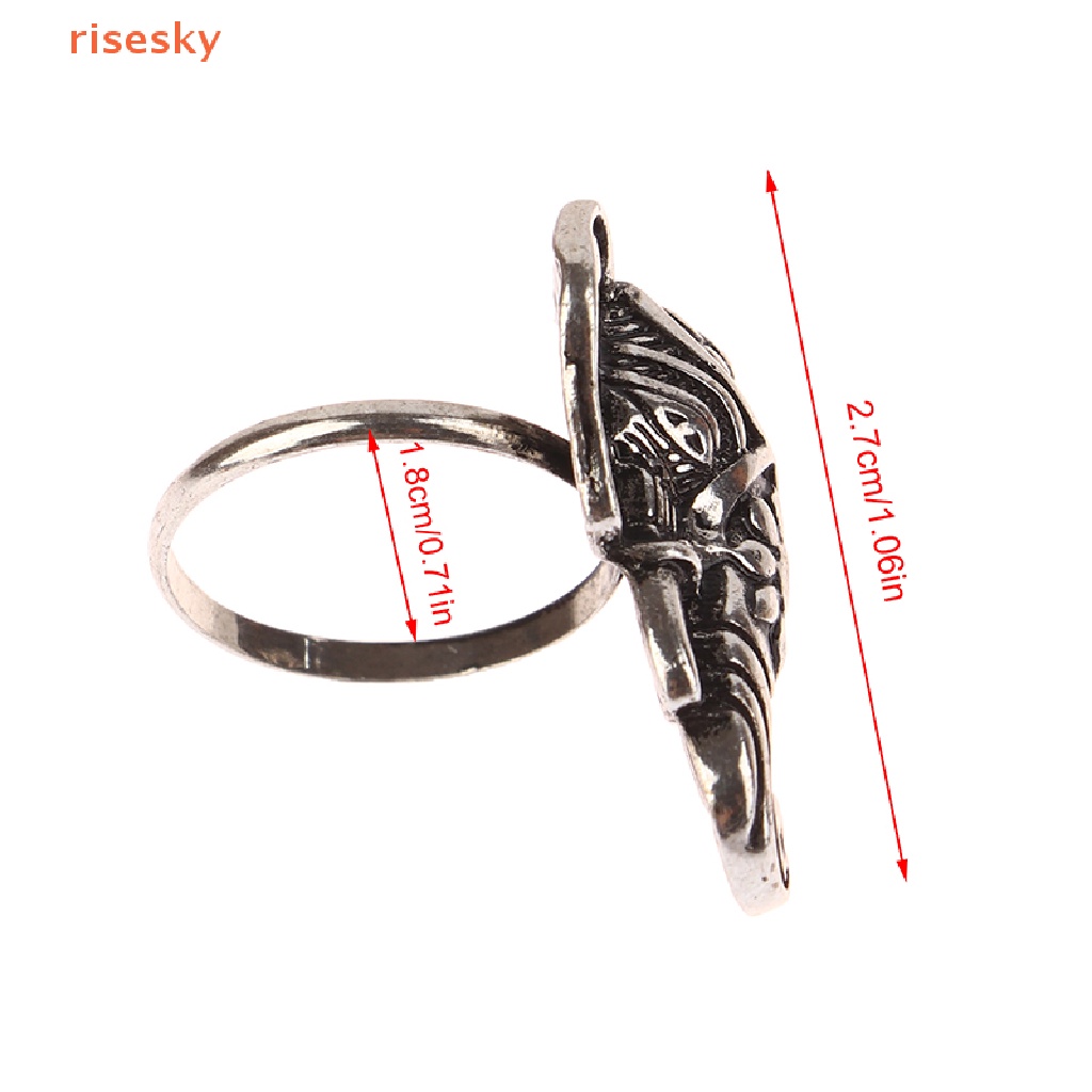 Nhẫn Hở Mạ Bạc Hình Đầu Hươu / Voi Phong Cách Boho Cổ Điển Có Thể Điều Chỉnh Kích Cỡ Cho Nữ